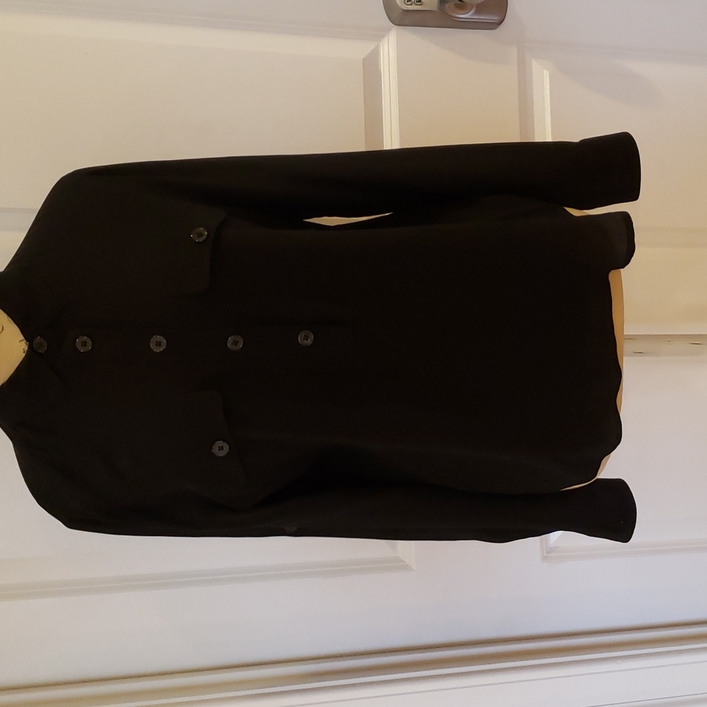 Banana Republic Silk size S Black dress shirt, *Like New, Adjustable sleeves